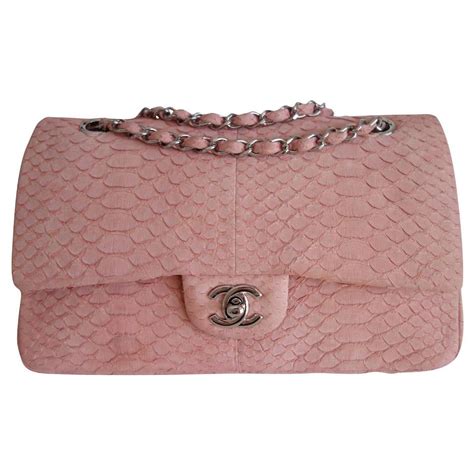 chanel light pink python bag|Chanel python bags price.